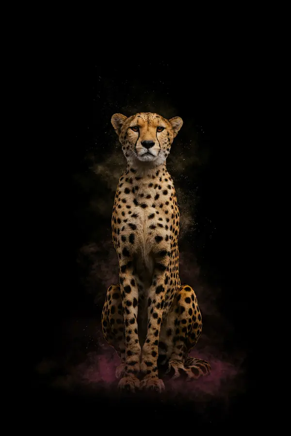 Cheetah Wall Art — Brass Rim Light Cheetah Print