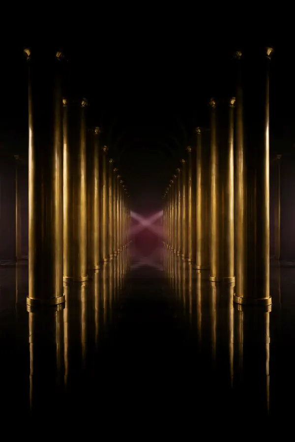 Dark Luxury Wall Art — Brass Colonnade Print