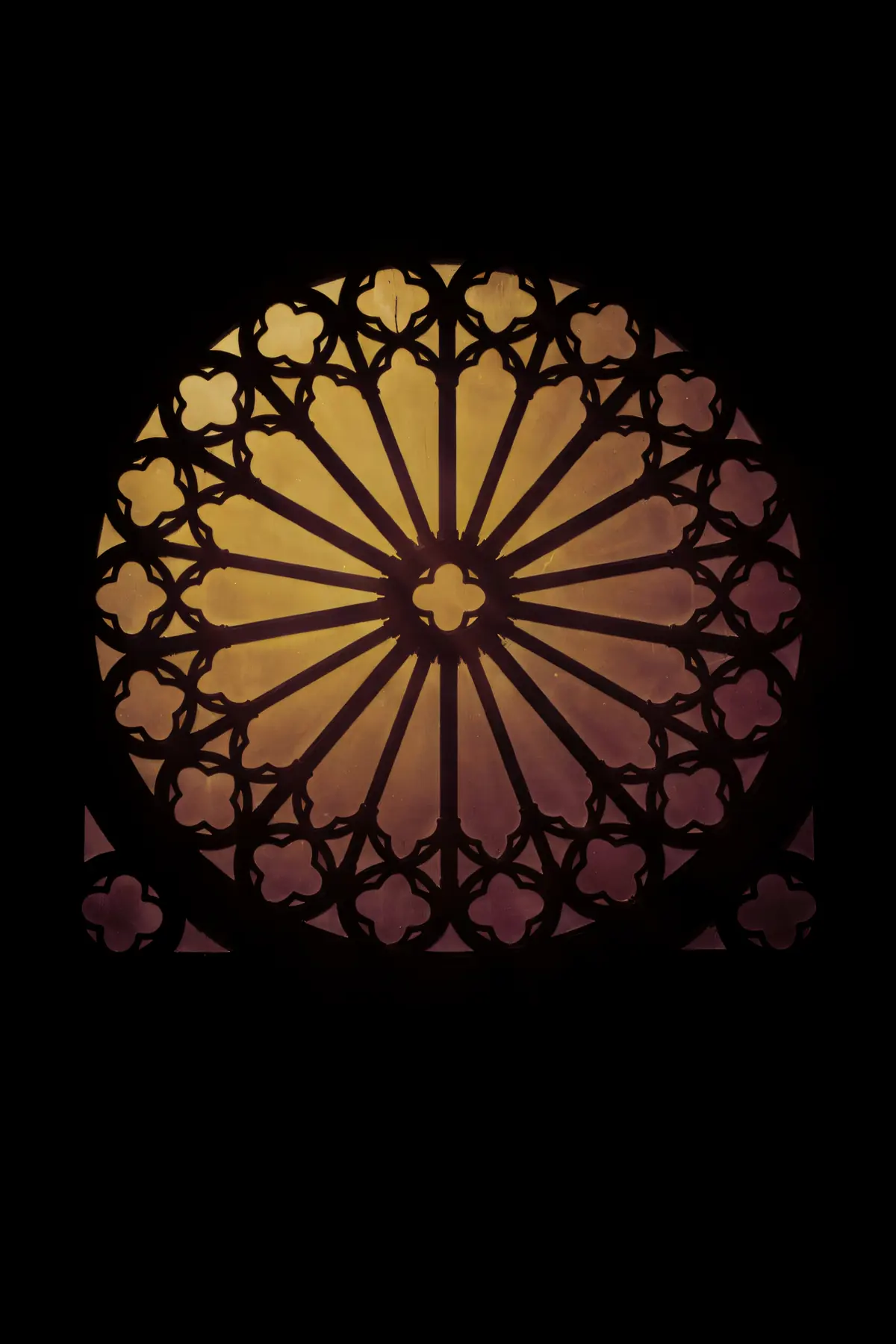 Dark Luxury Wall Art — Brass Rose Window Print, brass and black digital art print
