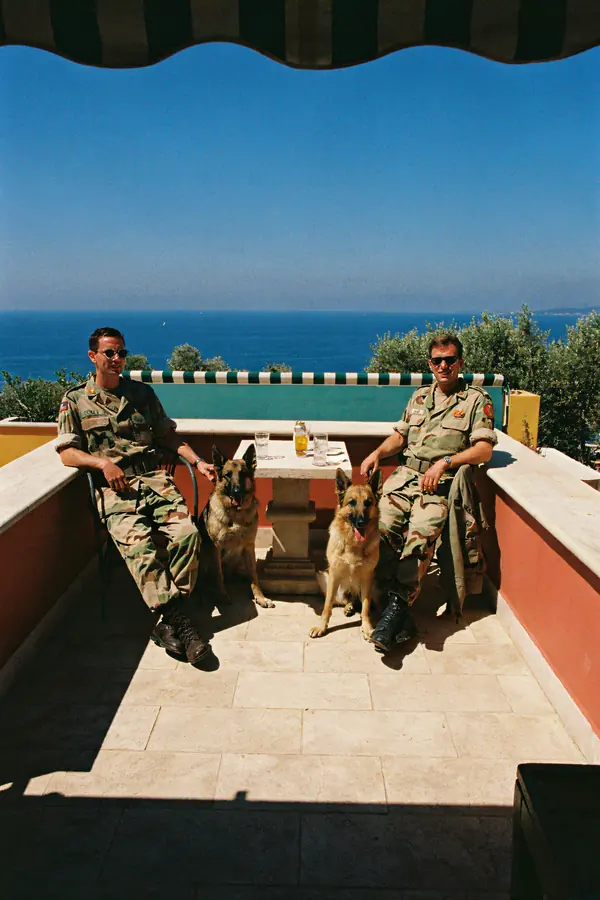Military K9 Wall Art — Two Dog Handlers Riviera Print