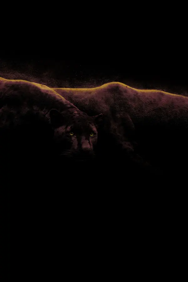 Panther Wall Art — Black Panther Brass Light Print