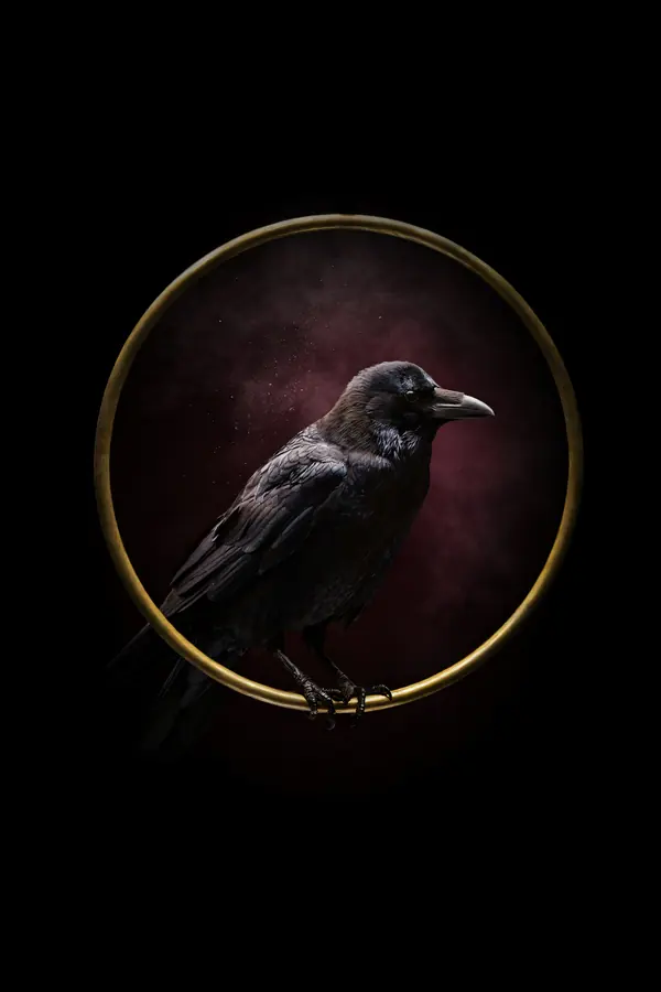 Raven Wall Art — Brass Ring Raven Print