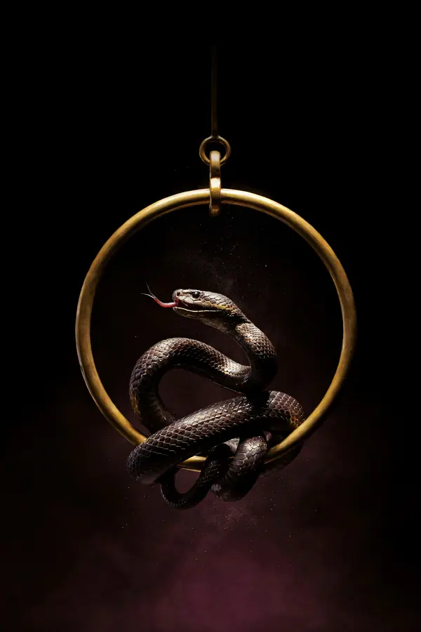 Serpent Wall Art III — Brass Ring Snake Print