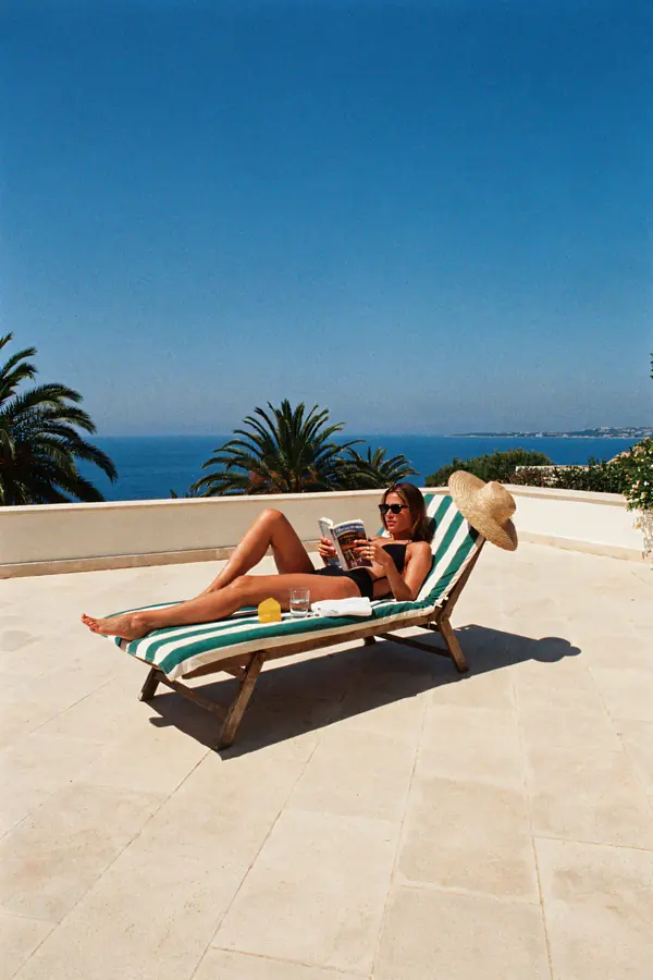 Sun Lounger Wall Art — Vintage Villa Deck Print